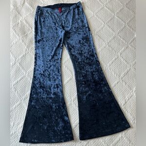 Blue Velvet Flare Pants